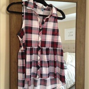 Plaid Peplum Top